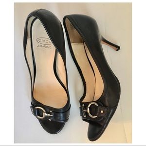 Circa by Joan & David black open toe heels
